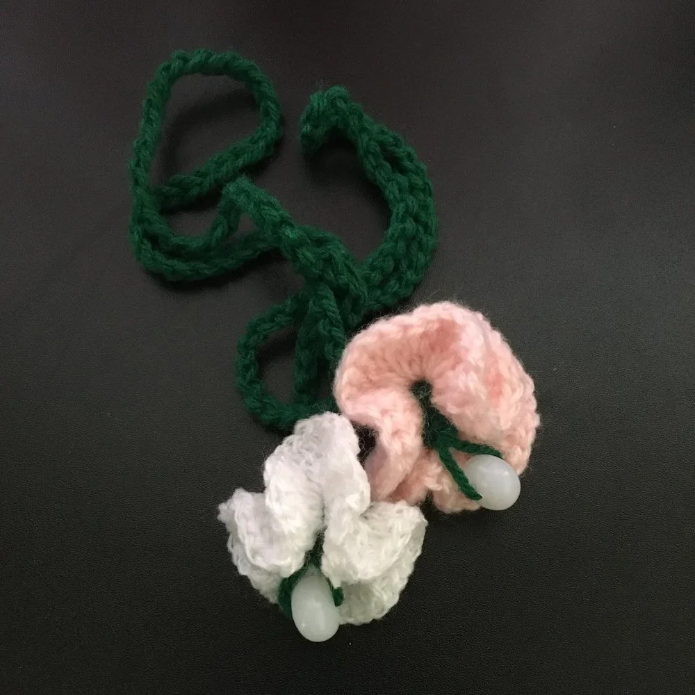 3 Handmade Flowers, crochet centerpiece decor
